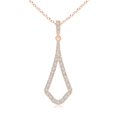 thumbnail image 1 of ANGARA Natural Diamond Geometric Drop Pendant in 14K Rose Gold for Women (Size-1.7mm| Color-H| Clarity-SI2) | April Birthstone, Anniversary, Jewelry Gift for Women | Natural Diamond Necklace, 1 of 8