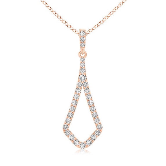 ANGARA Natural Diamond Geometric Drop Pendant in 14K Rose Gold for Women (Size-1.7mm| Color-H| Clarity-SI2) | April Birthstone, Anniversary, Jewelry Gift for Women | Natural Diamond Necklace