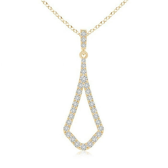 ANGARA Natural Diamond Geometric Drop Pendant in 14K Yellow Gold for Women (Size-1.7mm| Color-H| Clarity-SI2) | April Birthstone, Anniversary, Jewelry Gift for Women | Natural Diamond Necklace