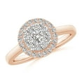 thumbnail image 1 of ANGARA Natural Diamond Halo Ring with Milgrain in 14K Rose Gold for Women (Size-3.6mm| Color-I-J| Clarity-I1-I2) | April Birthstone, Anniversary, Jewelry Gift for Women | Natural Diamond Ring, 1 of 8