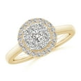 thumbnail image 1 of ANGARA Natural Diamond Halo Ring with Milgrain in 14K Yellow Gold for Women (Size-3.6mm| Color-I-J| Clarity-I1-I2) | April Birthstone, Anniversary, Jewelry Gift for Women | Natural Diamond Ring, 1 of 8
