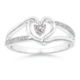 thumbnail image 1 of ANGARA Natural Diamond Heart Engagement Ring in 14K White Gold for Women (Size-3mm| Color-I-J| Clarity-I1-I2) | April Birthstone, Anniversary, Jewelry Gift for Women | Natural Diamond Ring, 1 of 9