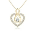 thumbnail image 1 of Angara Natural Diamond Heart Pendant Necklace for Women in 14K Yellow Gold (Size-2.8mm) – April Birthstone Jewelry | Diamond Heart Necklace, 1 of 8