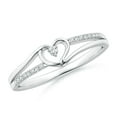 thumbnail image 1 of ANGARA Natural Diamond Heart Promise Ring in 925 Sterling Silver for Women (Size-1.5mm| Color-G| Clarity-VS2) | April Birthstone, Birthday, Anniversary, Jewelry Gift for Women | Natural Diamond Ring, 1 of 10
