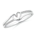thumbnail image 1 of ANGARA Natural Diamond Heart Promise Ring in 14K White Gold for Women (Size-1.5mm | Color-I-J | Clarity-I1-I2) | April Birthstone, Birthday, Anniversary, Jewelry Gift for Women | Natural Diamond Ring, 1 of 10