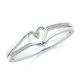 thumbnail image 1 of Angara Natural Diamond Promise Ring for Women in 14K White Gold - Jewelry for April Born | 1.5mm Diamond Heart Shaped Ring (Ring Size = 8), 1 of 9