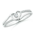 thumbnail image 1 of ANGARA Natural Diamond Heart Promise Ring in 14K White Gold for Women (Size-2.5mm | Color-G | Clarity-VS2) | April Birthstone, Birthday, Anniversary, Jewelry Gift for Women | Natural Diamond Ring, 1 of 10