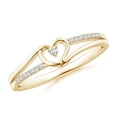 thumbnail image 1 of ANGARA Natural Diamond Heart Promise Ring in 14K Yellow Gold for Women (Size-1.5mm | Color-G | Clarity-VS2) | April Birthstone, Birthday, Anniversary, Jewelry Gift for Women | Natural Diamond Ring, 1 of 10