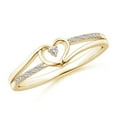 thumbnail image 1 of ANGARA Natural Diamond Heart Promise Ring in 14K Yellow Gold for Women (Size-1.5mm | Color-I-J| Clarity-I1-I2) | April Birthstone, Birthday, Anniversary, Jewelry Gift for Women | Natural Diamond Ring, 1 of 10