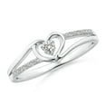 thumbnail image 1 of ANGARA Natural Diamond Heart Promise Ring in 925 Sterling Silver for Women (Size-2.5mm| Color-I-J| Clarity-I1-I2) | April Birthstone, Anniversary, Jewelry Gift for Women | Natural Diamond Ring, 1 of 9