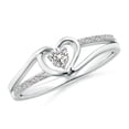 thumbnail image 1 of ANGARA Natural Diamond Heart Promise Ring in 925 Sterling Silver for Women (Size-3.1mm| Color-I-J| Clarity-I1-I2) | April Birthstone, Anniversary, Jewelry Gift for Women | Natural Diamond Ring, 1 of 9