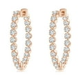 thumbnail image 1 of ANGARA Natural Diamond Hoop Earrings in 14K Rose Gold for Women (Size-1.8mm| Color-G| Clarity-VS2) | April Birthstone, Anniversary, Jewelry Gift for Women | Natural Diamond Earrings, 1 of 10