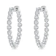 thumbnail image 1 of ANGARA Natural Diamond Hoop Earrings in 14K White Gold for Women (Size-1.8mm| Color-G| Clarity-VS2) | April Birthstone, Anniversary, Jewelry Gift for Women | Natural Diamond Earrings, 1 of 9
