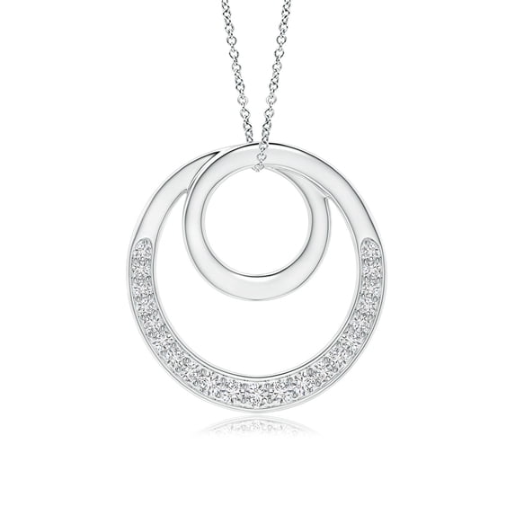ANGARA Natural Diamond Infinity Circle Pendant in 14K White Gold for Women (Size-1.6mm| Color-H| Clarity-SI2) | April Birthstone, Anniversary, Jewelry Gift for Women | Natural Diamond Necklace