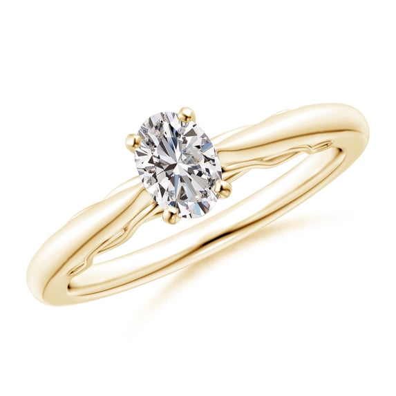 ANGARA Natural Diamond Infinity Engagement Ring in 14K Yellow Gold for Women (Size-6x4mm| Color-I-J| Clarity-I1-I2) | April Birthstone, Anniversary, Jewelry Gift for Women | Natural Diamond Ring