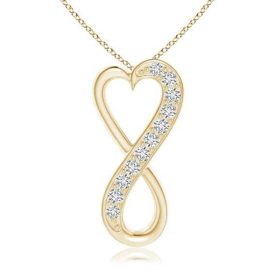 ANGARA Natural Diamond Infinity Heart Pendant in 14K Yellow Gold for Women (Size-1.65mm| Color-H| Clarity-SI2) | April Birthstone, Anniversary, Jewelry Gift for Women | Natural Diamond Necklace