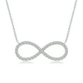 thumbnail image 1 of ANGARA Natural Diamond Infinity Pendant Necklace in 14K White Gold for Women (Size-1.1mm| Color-I-J| Clarity-I1-I2) | April Birthstone, Anniversary, Jewelry Gift for Women | Natural Diamond Necklace, 1 of 8