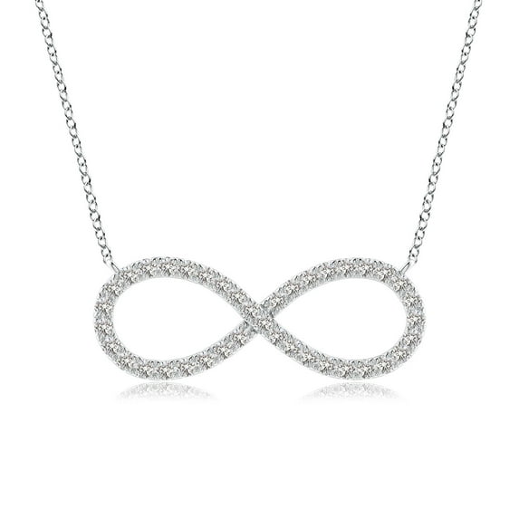 ANGARA Natural Diamond Infinity Pendant Necklace in 14K White Gold for Women (Size-1.1mm| Color-I-J| Clarity-I1-I2) | April Birthstone, Anniversary, Jewelry Gift for Women | Natural Diamond Necklace