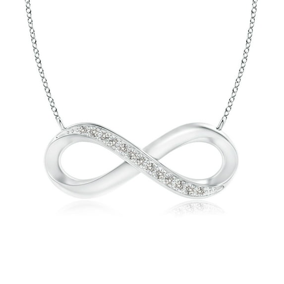 ANGARA Natural Diamond Infinity Pendant Necklace for Women in 14K White Gold (Size-1mm| Color-I-J| Clarity-I1-I2) | April Birthstone, Anniversary, Jewelry Gift for Women | Natural Diamond Necklace