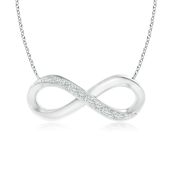 ANGARA Natural Diamond Infinity Pendant Necklace for Women in 925 Sterling Silver (Size-1mm| Color-G| Clarity-VS2) | April Birthstone, Anniversary, Jewelry Gift for Women | Natural Diamond Necklace