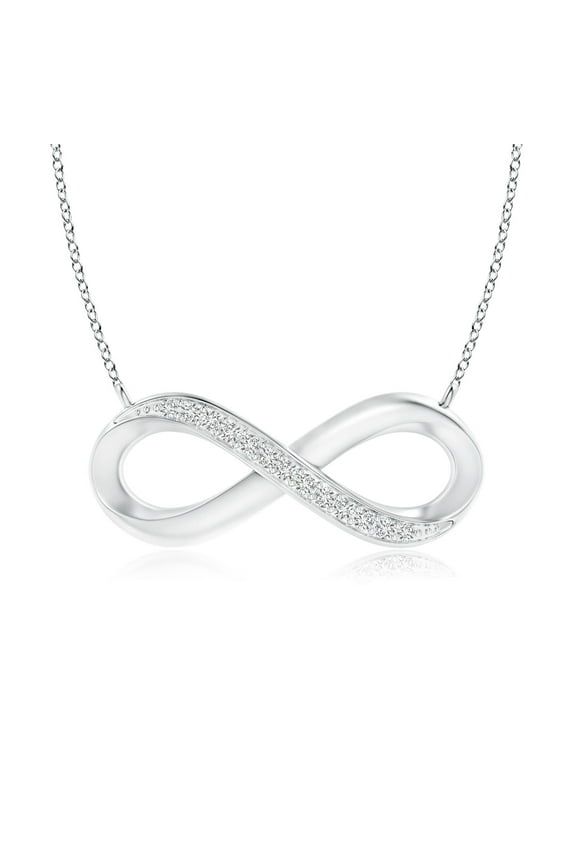 Natural Diamond Infinity Pendant Necklace for Women in 925 Sterling Silver (Size-1mm| Color-H| Clarity-SI2) | April Birthstone, Anniversary, Jewelry Gift for Women | Natural Diamond Necklace