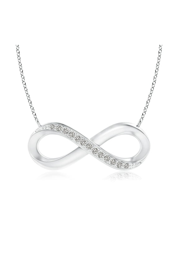 Natural Diamond Infinity Pendant Necklace for Women in 925 Sterling Silver (Size-1mm| Color-K| Clarity-I3) | April Birthstone, Anniversary, Jewelry Gift for Women | Natural Diamond Necklace