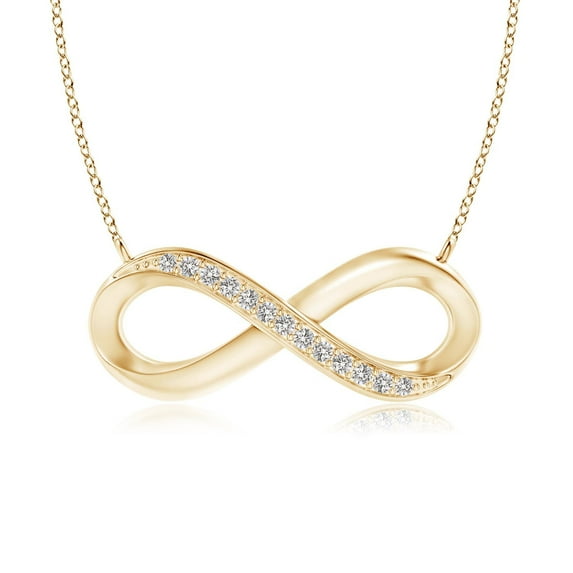 ANGARA Natural Diamond Infinity Pendant Necklace for Women in 14K Yellow Gold with 18 Inch Chain