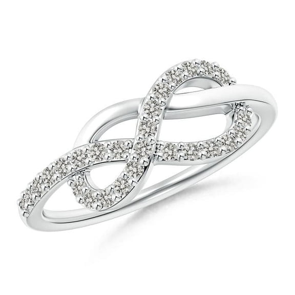 ANGARA Natural Diamond Infinity Ring for Women in 14K White Gold (Ring Size: 6.5) | April Birthstone, Anniversary, Jewelry Gift for Women | Natural Diamond Infinity Ring