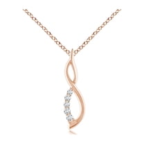 ANGARA Natural Diamond Infinity Swirl Journey Pendant in 14K Rose Gold for Women (Size-1.4mm| Color-G| Clarity-VS2) | April Birthstone, Anniversary, Jewelry Gift for Women | Natural Diamond Necklace