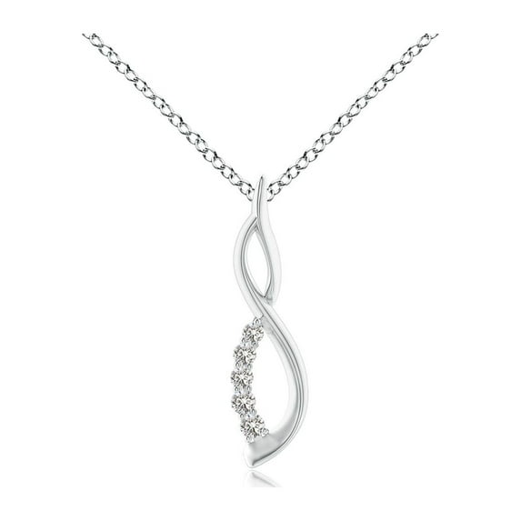 ANGARA Natural Diamond Infinity Swirl Journey Pendant in 14K White Gold for Women (Size-1.4mm| Color-I-J| Clarity-I1-I2) | Anniversary, Jewelry Gift for Women | Natural Diamond Necklace