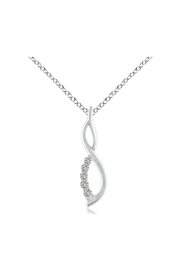 Natural Diamond Infinity Swirl Journey Pendant in 925 Sterling Silver for Women (Size-1.4mm| Color-K| Clarity-I3) | Anniversary, Jewelry Gift for Women | Natural Diamond Necklace