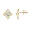 thumbnail image 1 of ANGARA Natural Diamond Interlinked Marquise Frame Stud Earrings in 14K Yellow Gold for Women (Size-4.1mm| Color-H| Clarity-SI2) | Anniversary, Jewelry Gift for Women | Natural Diamond Earrings, 1 of 8