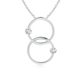 thumbnail image 1 of ANGARA Natural Diamond Interlocking Circle Pendant in 14K White Gold for Women (Size-3.2mm| Color-G| Clarity-VS2) | April Birthstone, Anniversary, Jewelry Gift for Women | Natural Diamond Necklace, 1 of 8