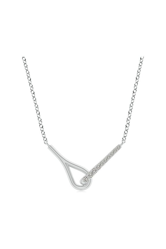 Natural Diamond Interlocking Loop Pendant in 14K White Gold for Women (Size-1.2mm| Color-K| Clarity-I3) | April Birthstone, Anniversary, Jewelry Gift for Women | Natural Diamond Necklace