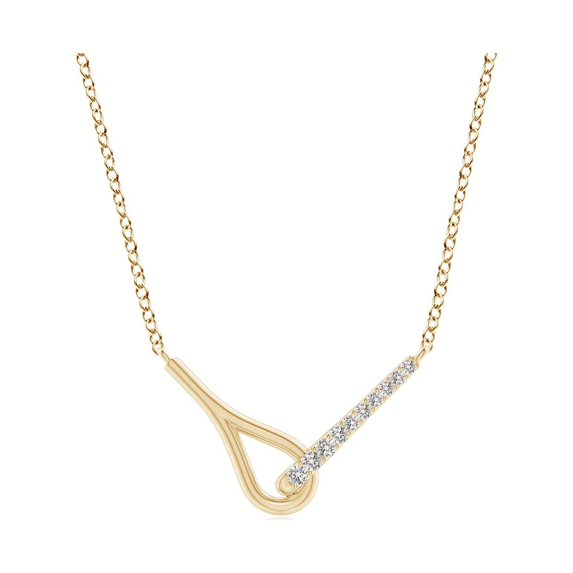 ANGARA Natural Diamond Interlocking Loop Pendant in 14K Yellow Gold for Women (Size-1.2mm| Color-I-J| Clarity-I1-I2) | April Birthstone, Anniversary, Jewelry Gift for Women | Natural Diamond Necklace