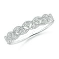 thumbnail image 1 of ANGARA Natural Diamond Leaf Cutout Wedding Band in 14K White Gold for Women (Size-1.6mm| Color-H| Clarity-SI2) | April Birthstone, Anniversary, Jewelry Gift for Women | Natural Diamond Ring, 1 of 10
