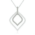 thumbnail image 1 of ANGARA Natural Diamond Leaf-Shaped Drop Pendant in 14K White Gold for Women (Size-1.35mm| Color-K| Clarity-I3) | April Birthstone, Anniversary, Jewelry Gift for Women | Natural Diamond Necklace, 1 of 8