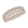 thumbnail image 1 of ANGARA Natural Diamond Multi-Row Broad Anniversary Ring in 14K Rose Gold for Women (Size-2.5mm| Color-I-J| Clarity-I1-I2) | Anniversary, Jewelry Gift for Women | Natural Diamond Ring, 1 of 9