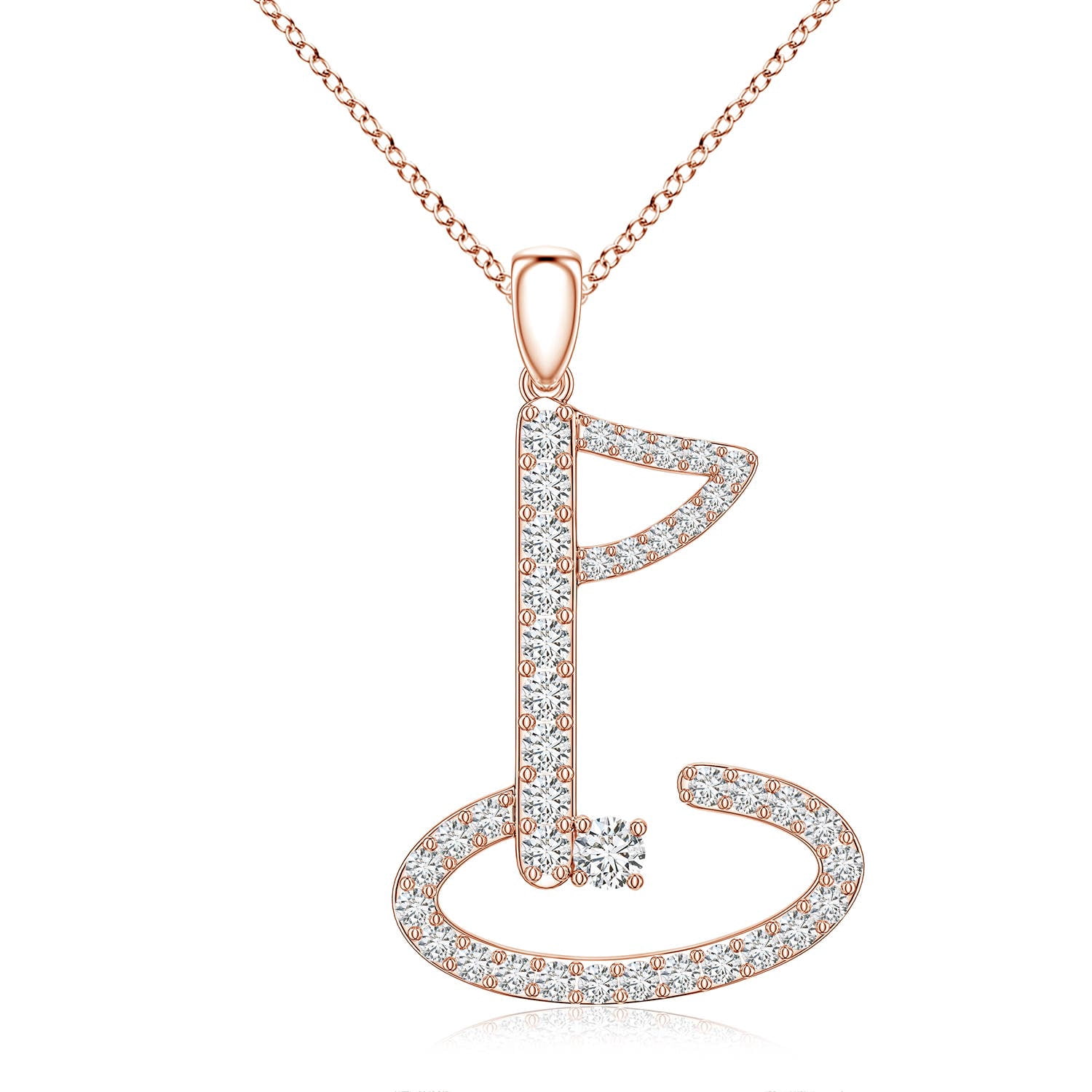 ANGARA Natural Diamond Necklace for Women in 14K Rose Gold - Diamond ...
