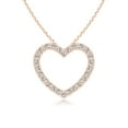 thumbnail image 1 of ANGARA Natural Diamond Open Heart Pendant in 14K Rose Gold for Women (Size-0.9mm| Color-I-J| Clarity-I1-I2) | April Birthstone, Anniversary, Jewelry Gift for Women | Natural Diamond Necklace, 1 of 7