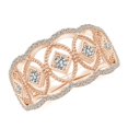 thumbnail image 1 of ANGARA Natural Diamond Openwork Anniversary Ring in 14K Rose Gold for Women (Size-2.2mm| Color-K| Clarity-I3) | April Birthstone, Anniversary, Jewelry Gift for Women | Natural Diamond Ring, 1 of 8