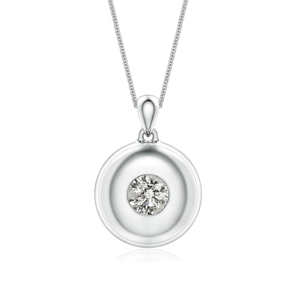 ANGARA Natural Diamond Pendant Necklace for Men in 14K White Gold ...