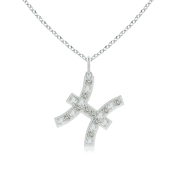 ANGARA Natural Diamond Pisces Zodiac Pendant Necklace for Women in 925 Sterling Silver (Color-K, Clarity-I3) | Astrology Jewelry Gift for her | Birthday | Wedding Anniversary | Valentines Day