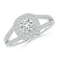 thumbnail image 1 of ANGARA Natural Diamond Ring with Accented Split Shank in 14K White Gold for Women (Size-4.7mm| Color-H| Clarity-SI2) | April Birthstone, Anniversary, Jewelry Gift for Women | Natural Diamond Ring, 1 of 10