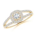 thumbnail image 1 of ANGARA Natural Diamond Ring with Accented Split Shank in 14K Yellow Gold for Women (Size-3.7mm| Color-G| Clarity-VS2) | April Birthstone, Anniversary, Jewelry Gift for Women | Natural Diamond Ring, 1 of 9