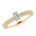 thumbnail image 1 of ANGARA Natural Diamond Ring with Engraving in 14K Yellow Gold for Women (Size-5x3mm| Color-I-J| Clarity-I1-I2) | April Birthstone, Anniversary, Jewelry Gift for Women | Natural Diamond Ring, 1 of 9