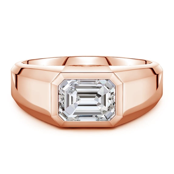 ANGARA Natural Diamond Ring for Men - Emerald-Cut Diamond Men’s Signet ...