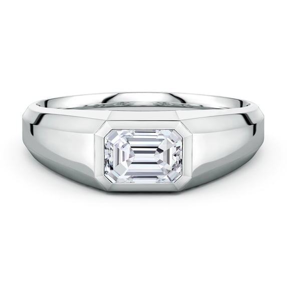 ANGARA Natural Diamond Ring for Men - Emerald-Cut Diamond Men’s Signet ...