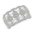 thumbnail image 1 of ANGARA Natural Diamond Scalloped Broad Anniversary Ring in 14K White Gold for Women (Size-2.3mm| Color-K| Clarity-I3) | April Birthstone, Anniversary, Jewelry Gift for Women | Natural Diamond Ring, 1 of 9