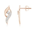 thumbnail image 1 of ANGARA Natural Diamond Shell Stud Earrings in 14K Rose Gold for Women (Size-2.2mm | Color-G | Clarity-VS2) | April Birthstone, Birthday, Anniversary, Jewelry Gift for Women | Natural Diamond Earrings, 1 of 6